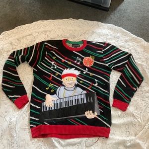 Blizzard Bay Men's Ugly Christmas Sweater Santa lights up small